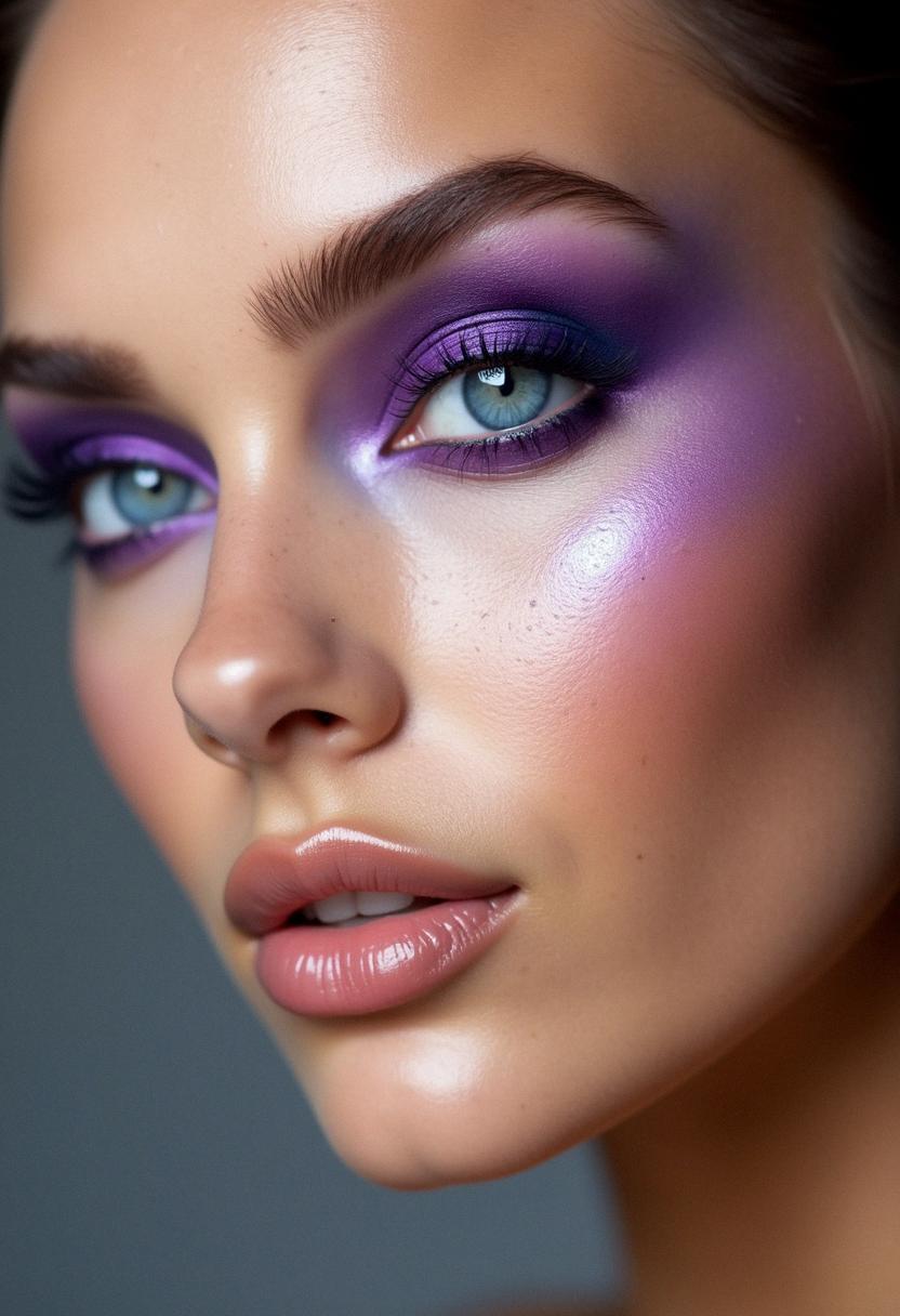 purple makeup for blue eyes