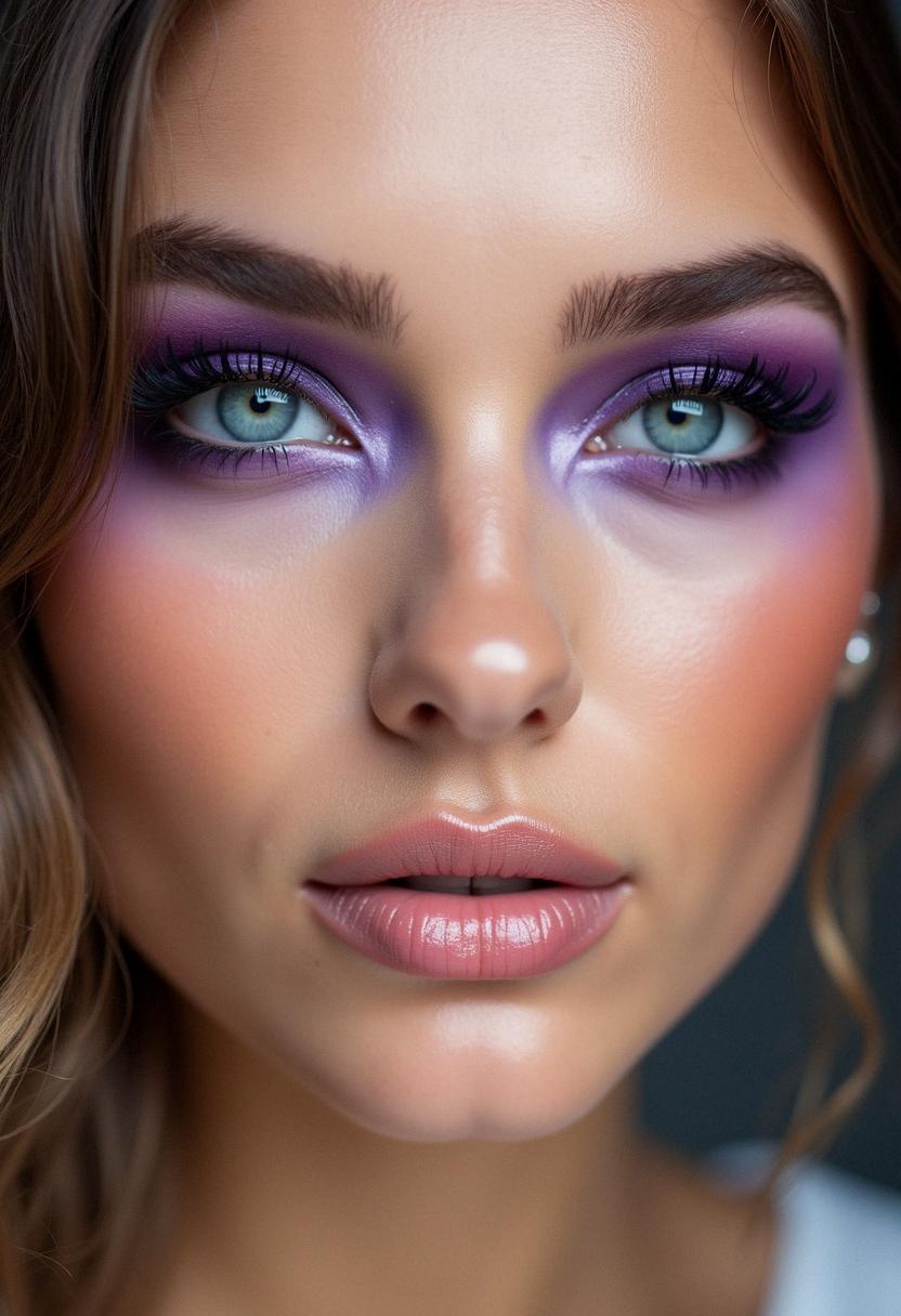 purple makeup for blue eyes