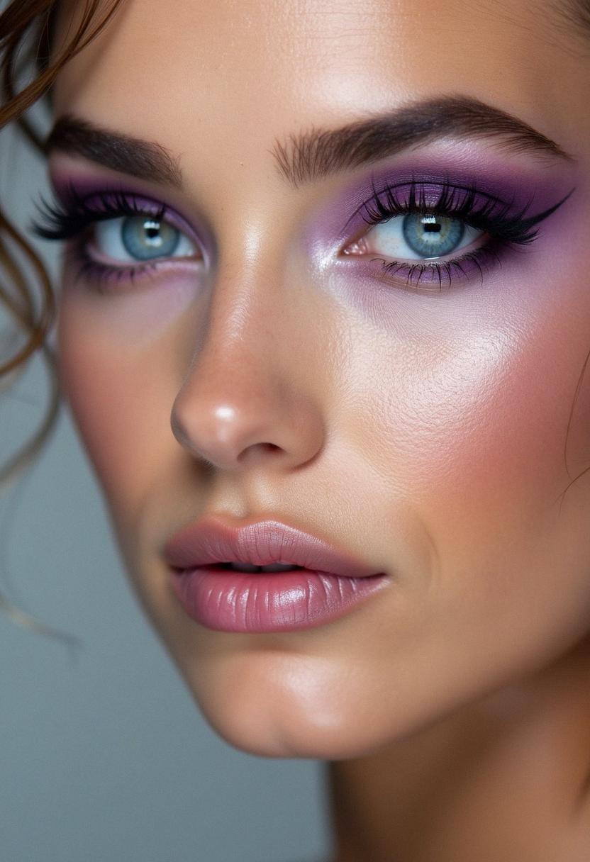 purple makeup for blue eyes