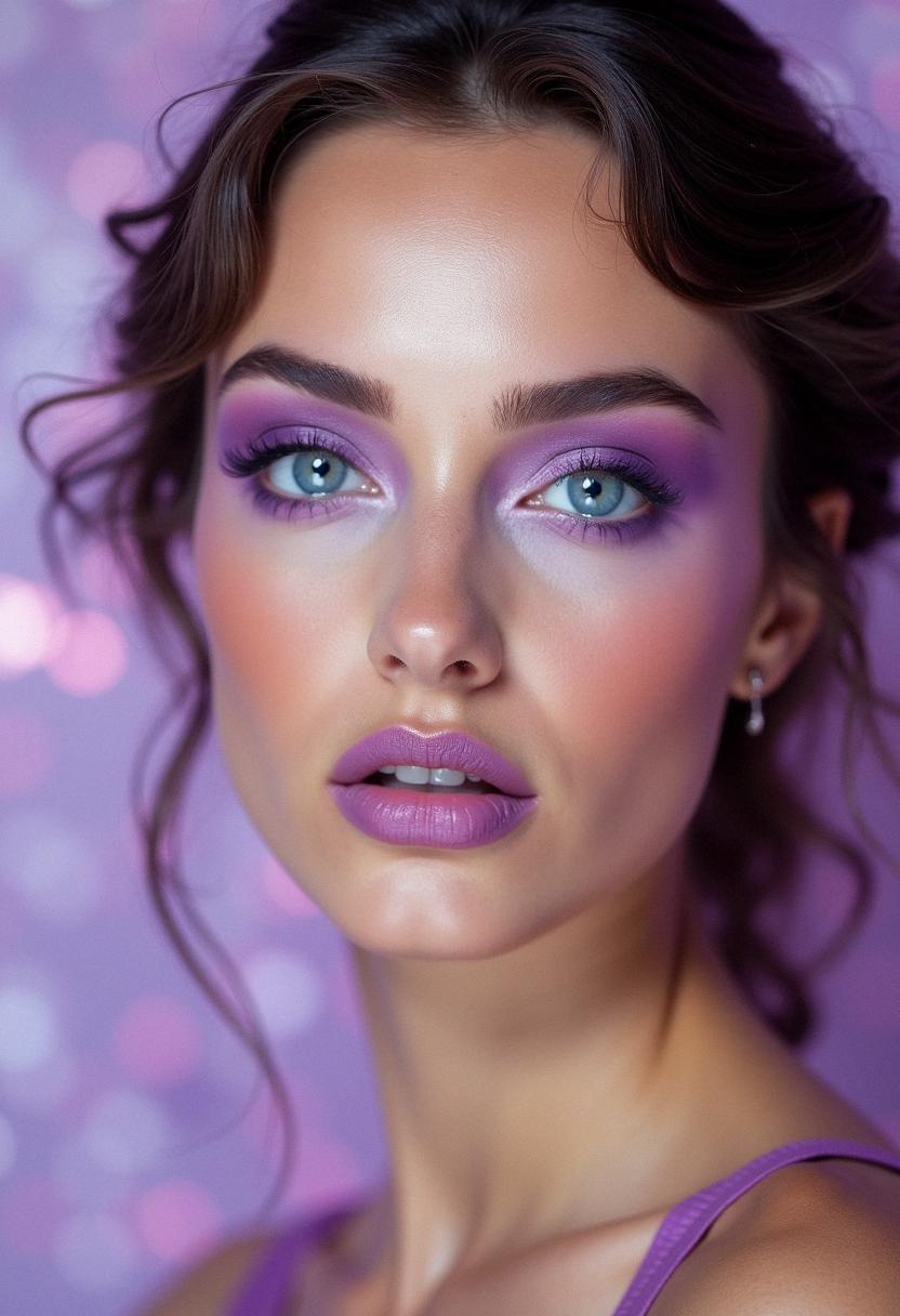 purple makeup for blue eyes