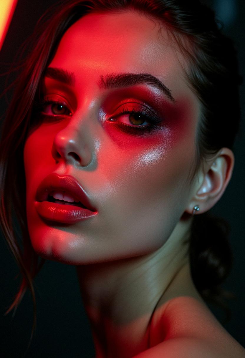 red eye makeup grunge