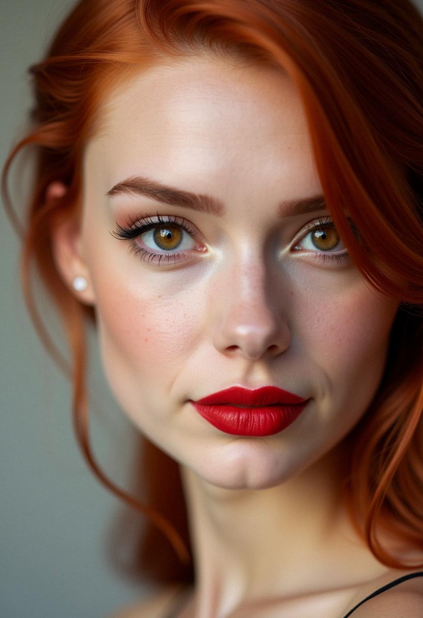 red hair brown eyes makeup