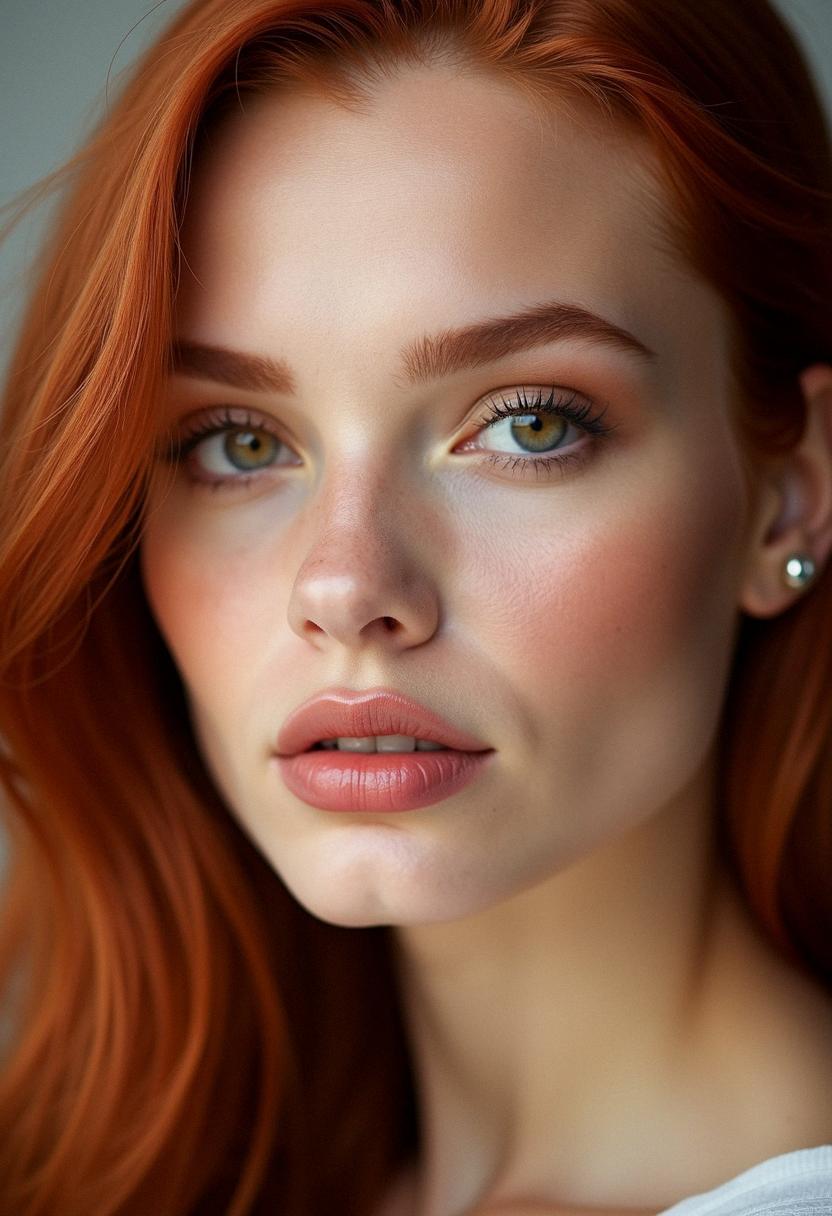 red hair brown eyes makeup
