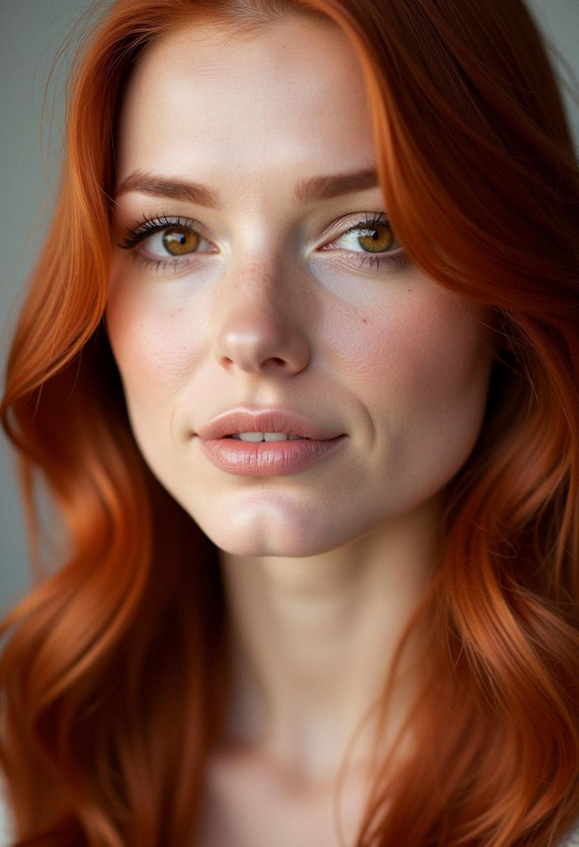 red hair brown eyes makeup