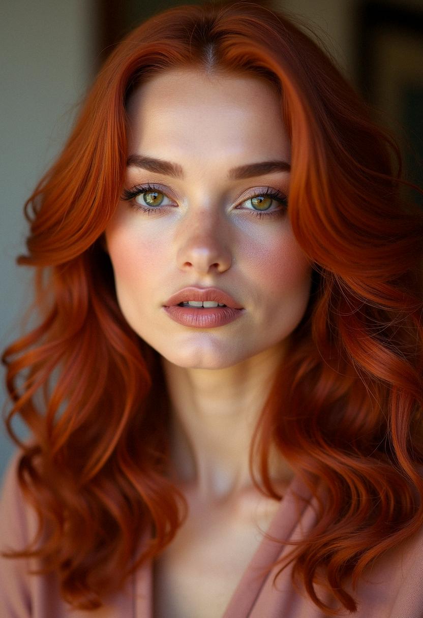 red hair brown eyes makeup