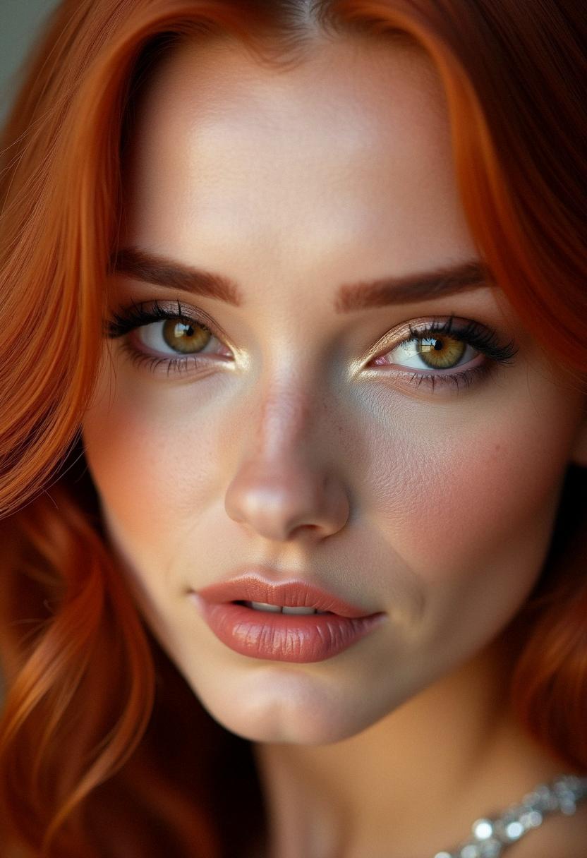 red hair brown eyes makeup