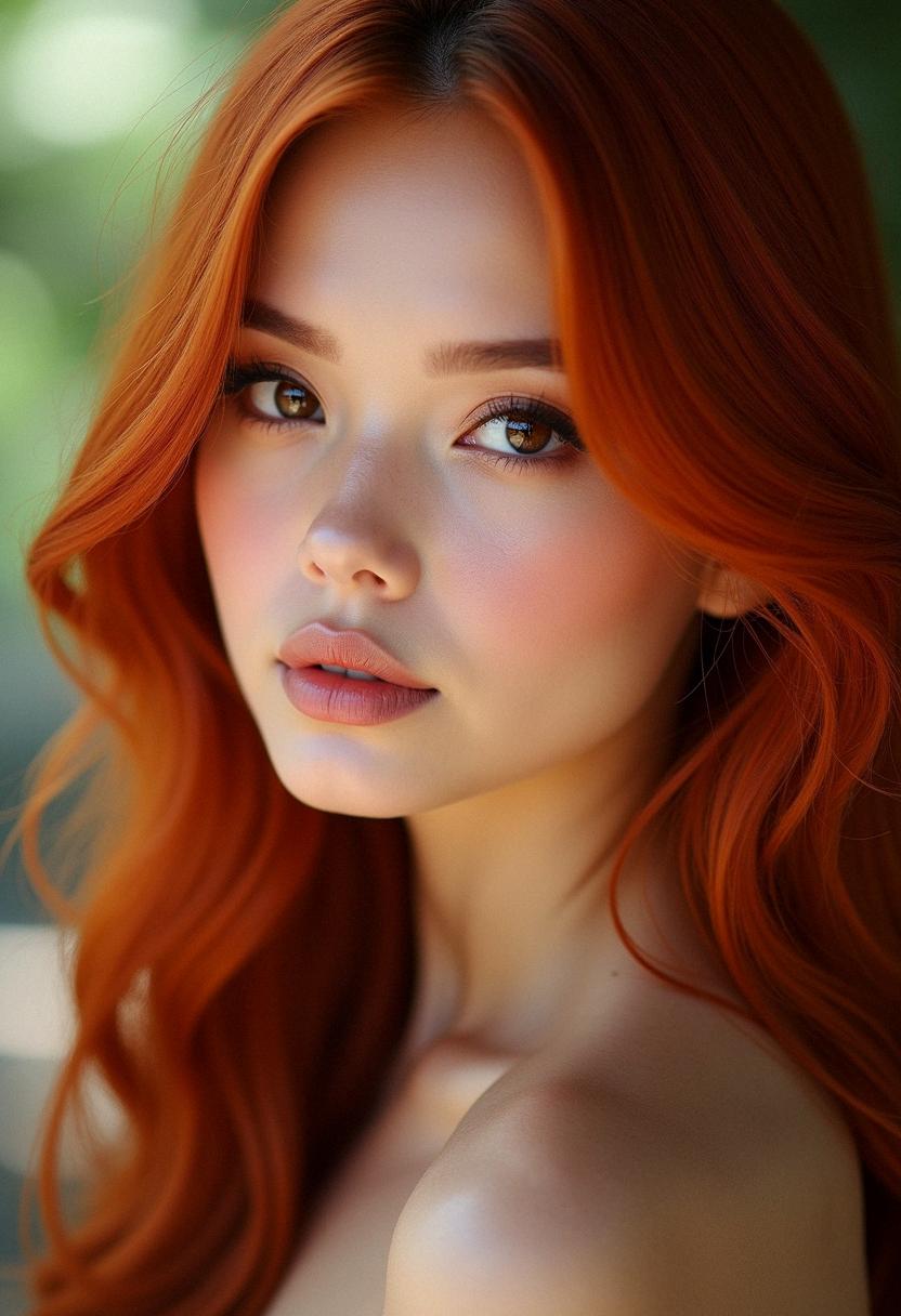 red hair brown eyes makeup
