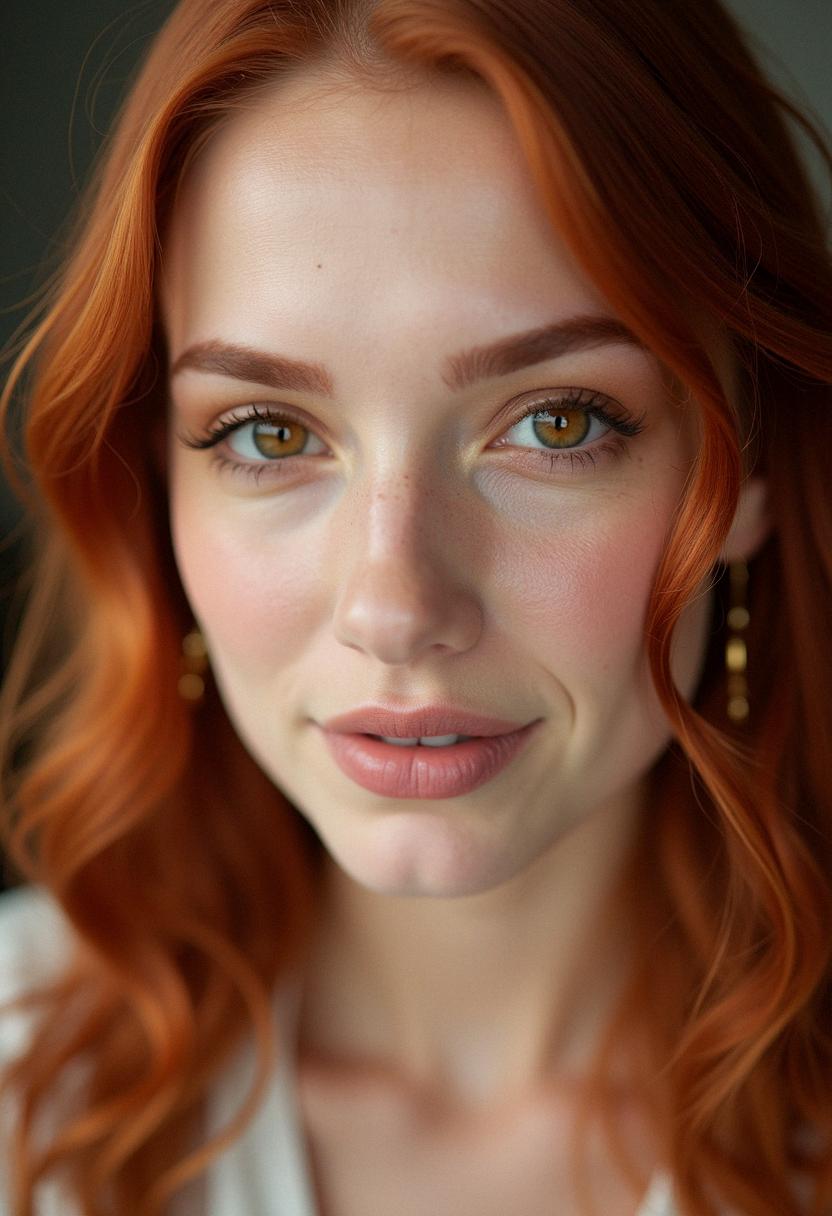 red hair brown eyes makeup