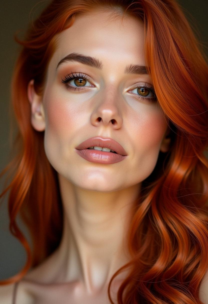 red hair brown eyes makeup