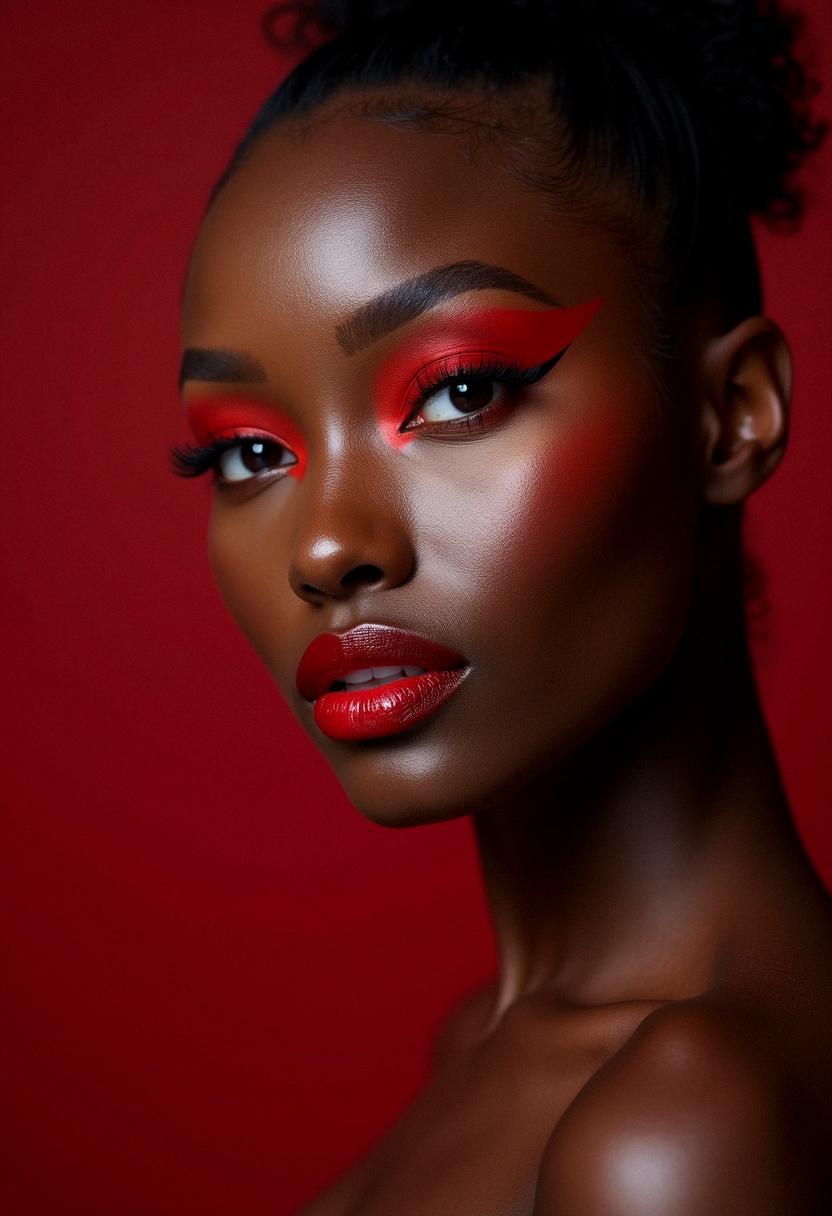 red makeup black skin
