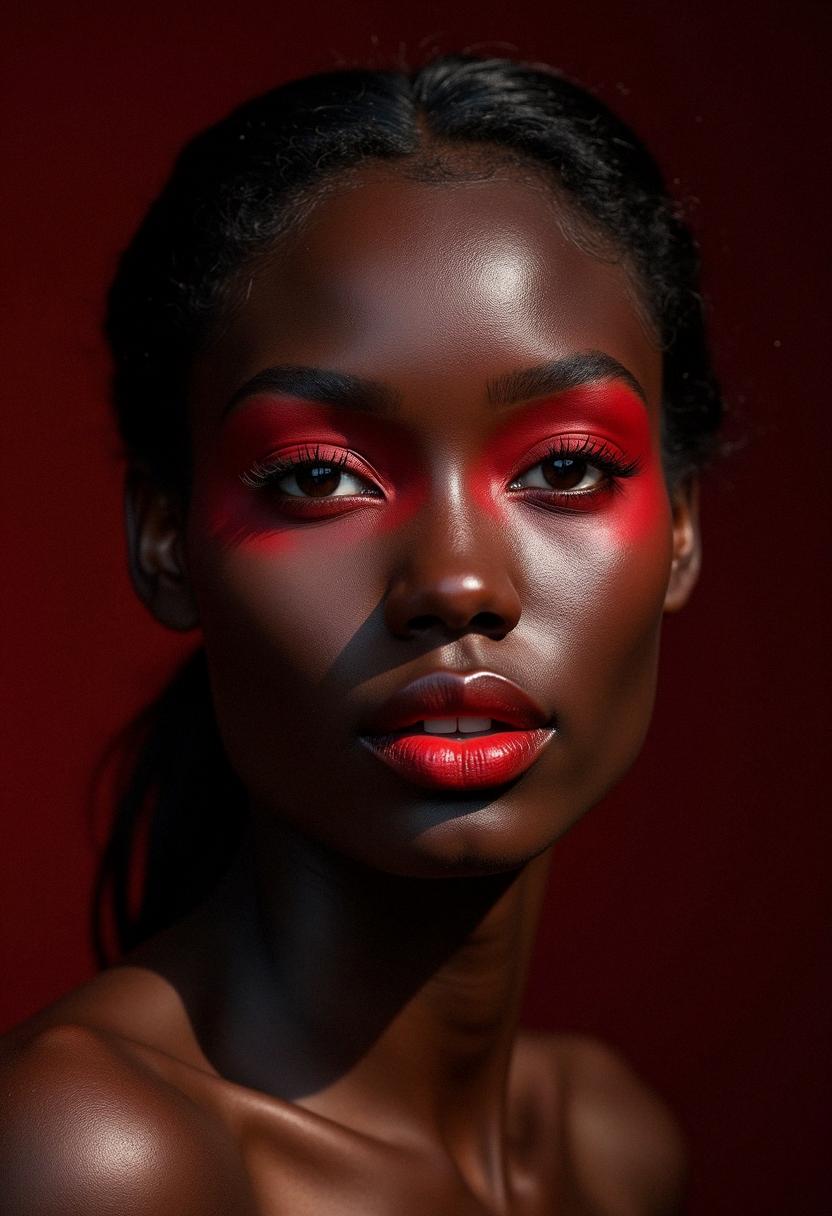 red makeup black skin