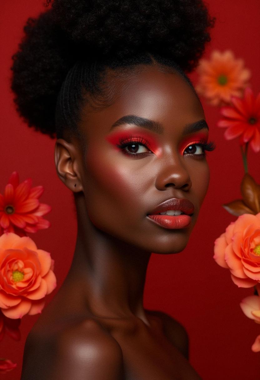 red makeup black skin