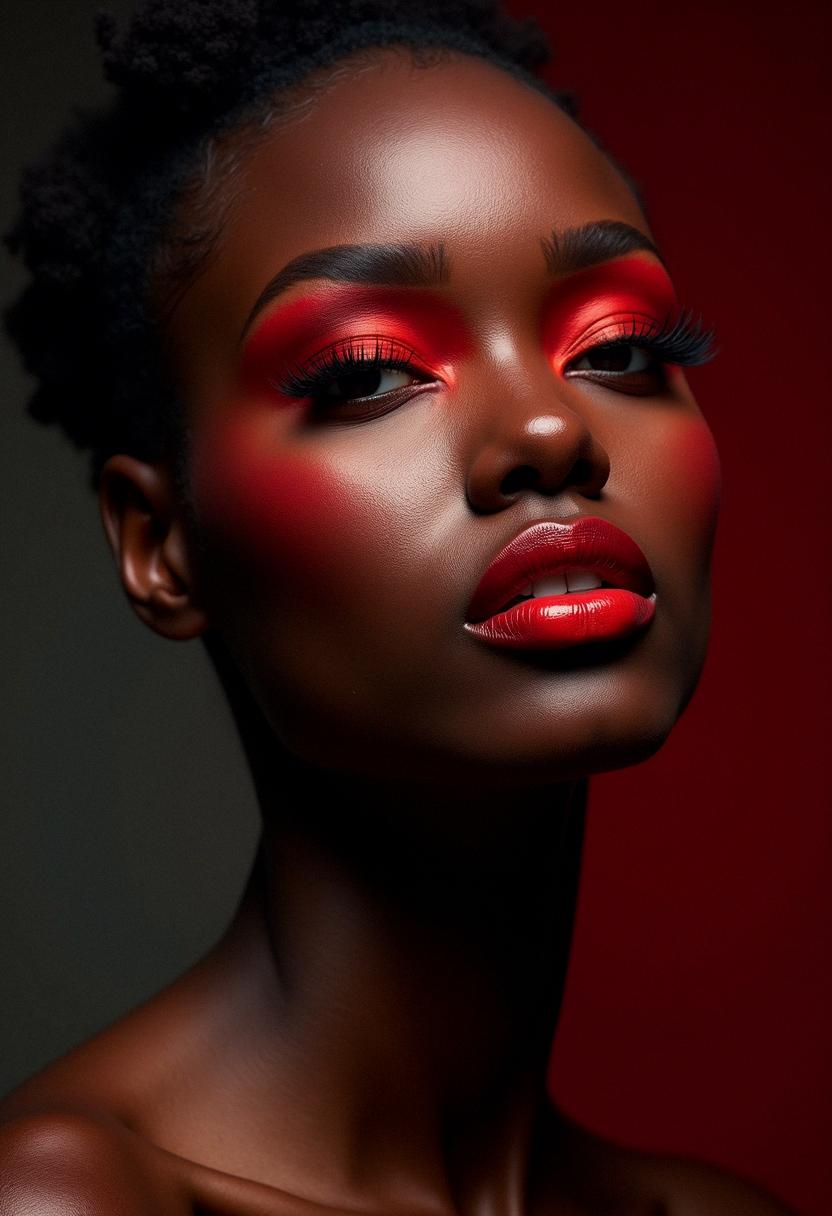 red makeup black skin