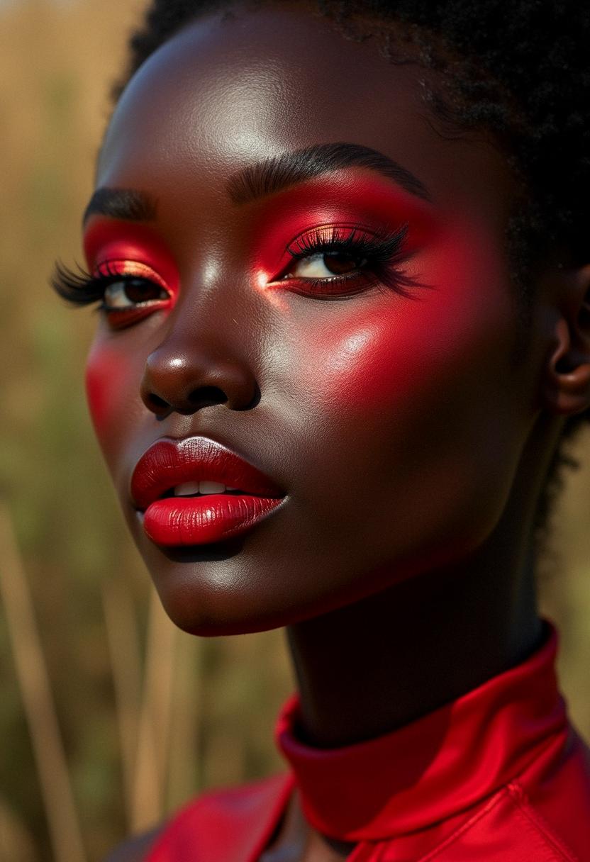 red makeup black skin