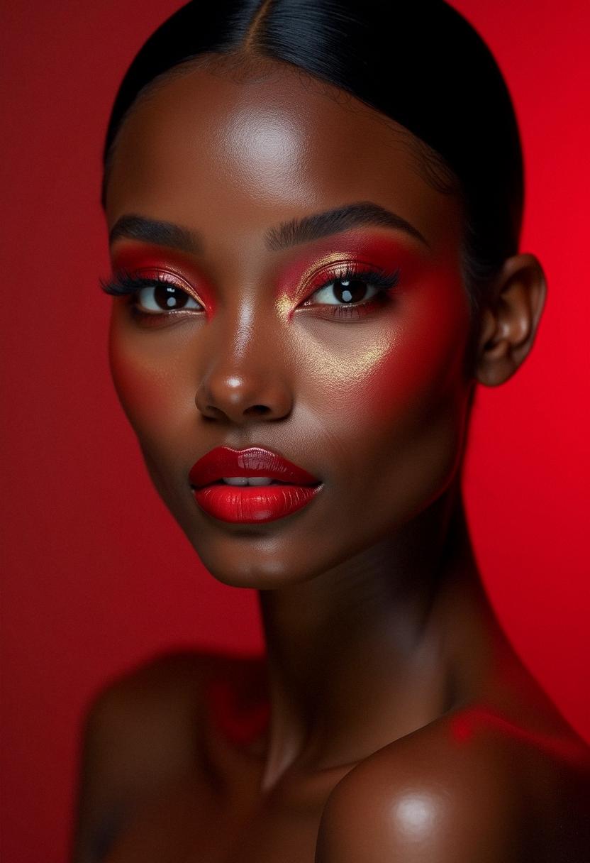 red makeup black skin