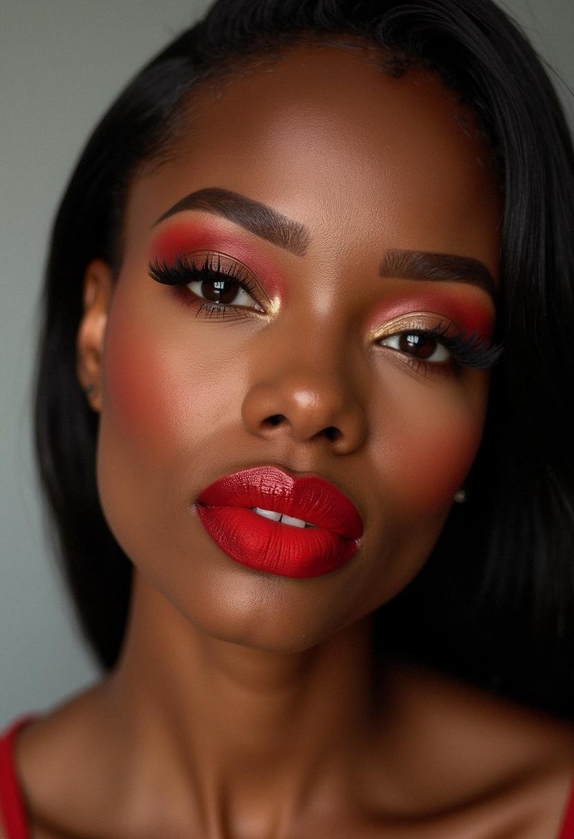 red makeup black skin