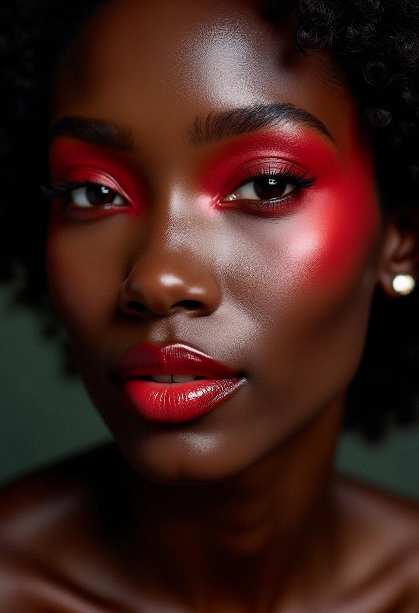 red makeup black skin