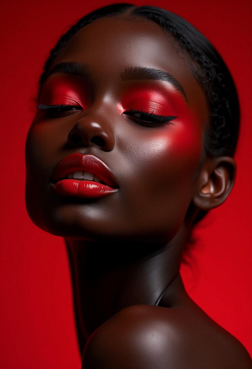 red makeup black skin