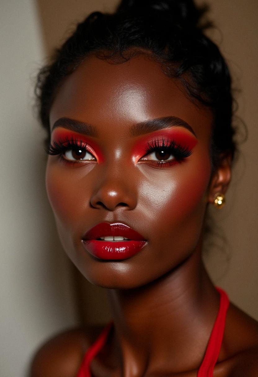 red makeup black skin