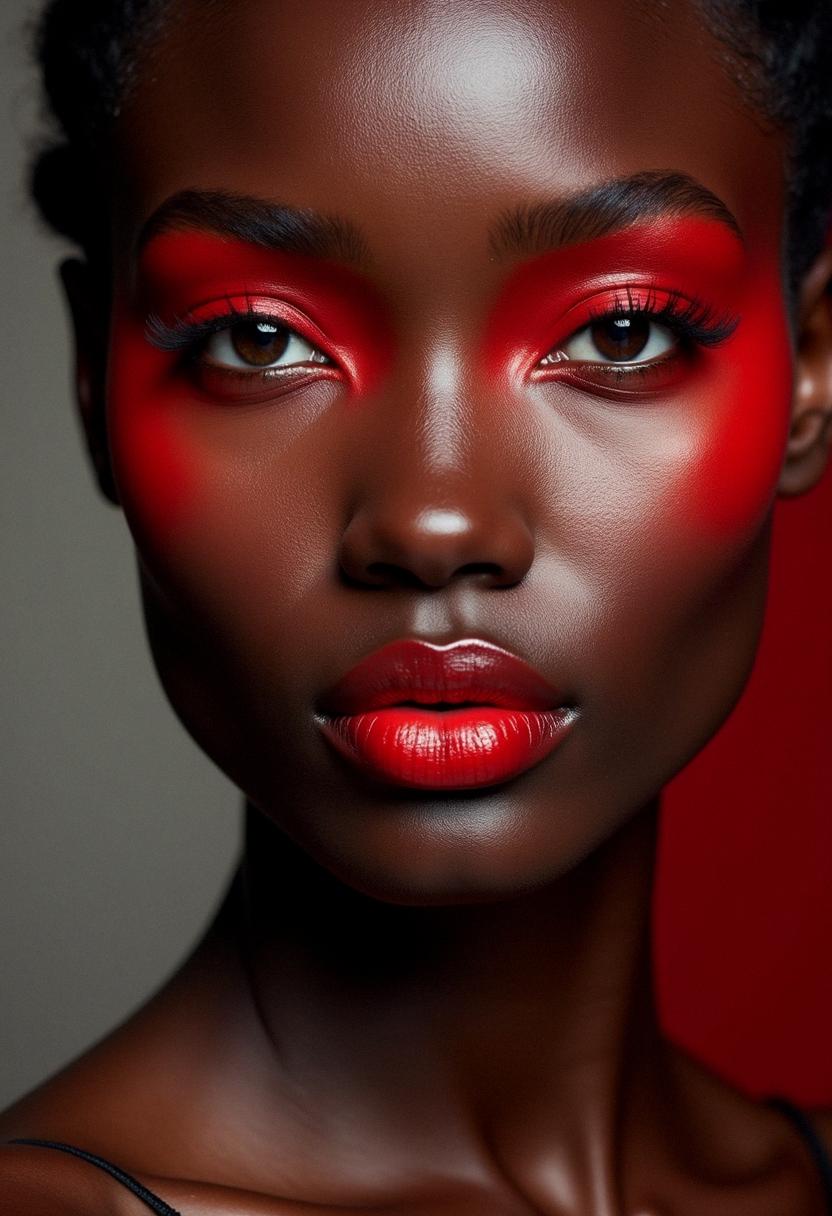 red makeup black skin
