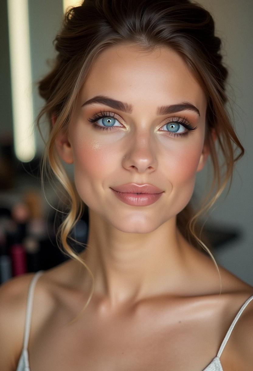 simple prom makeup for blue eyes