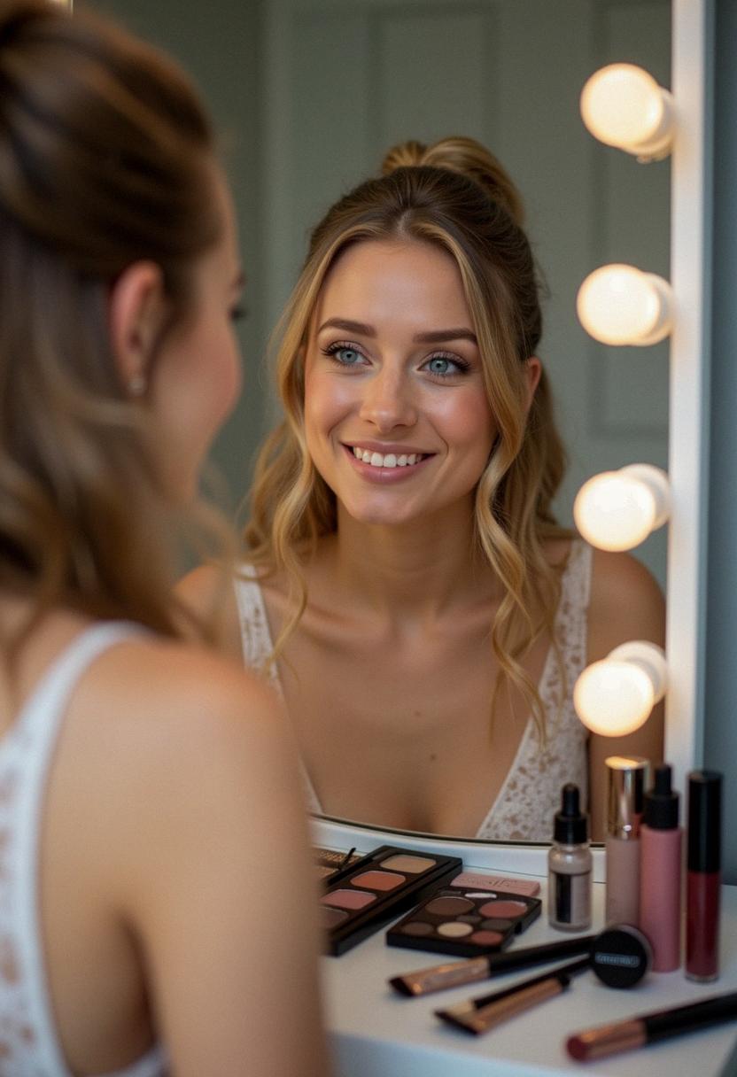 simple prom makeup for blue eyes