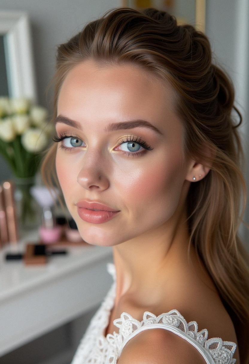 simple prom makeup for blue eyes