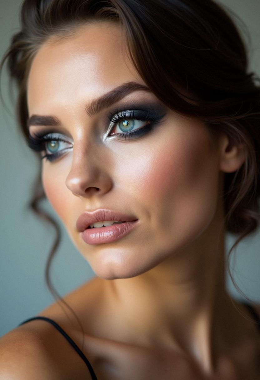 smoky makeup for blue eyes