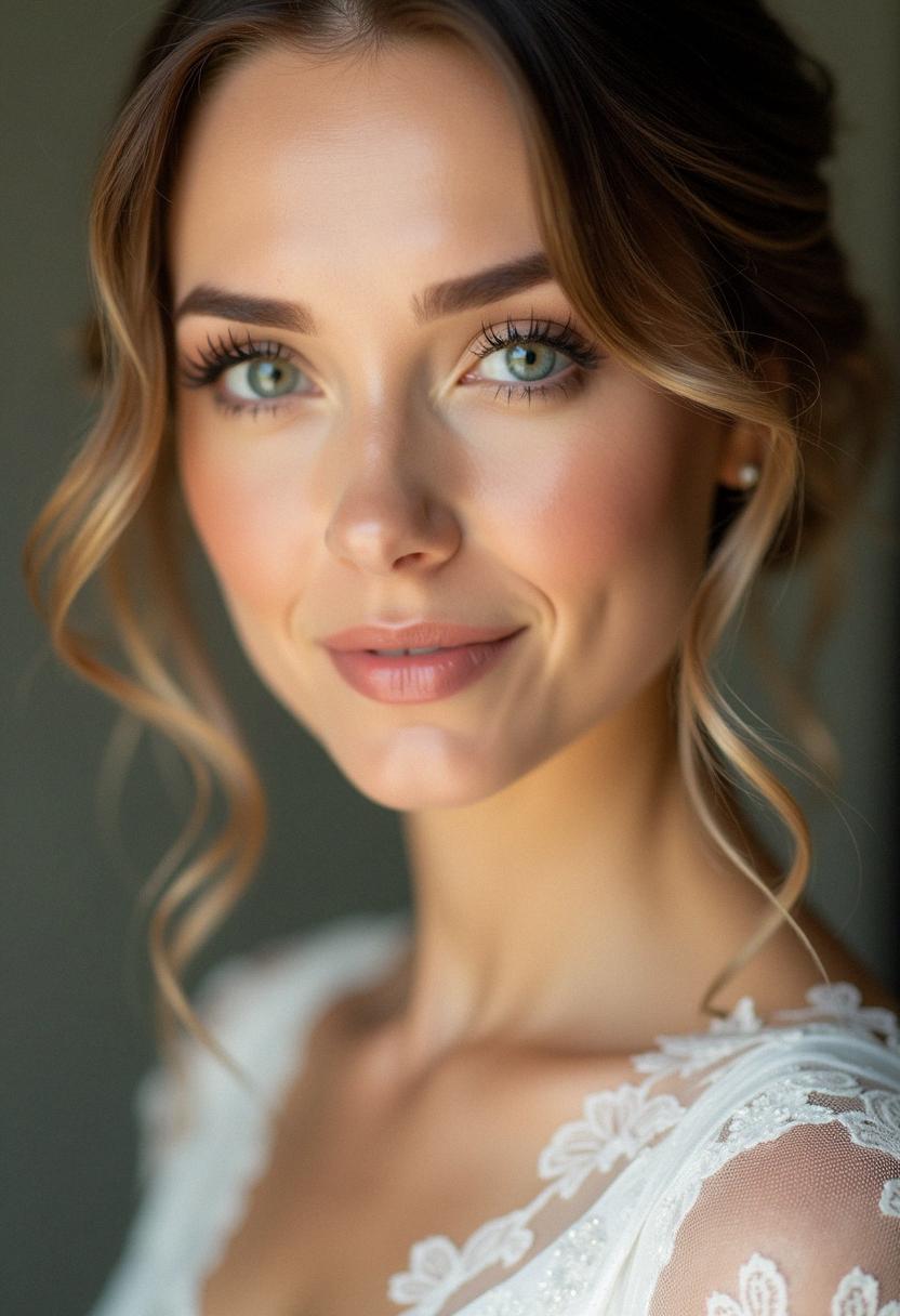soft bridal makeup green eyes