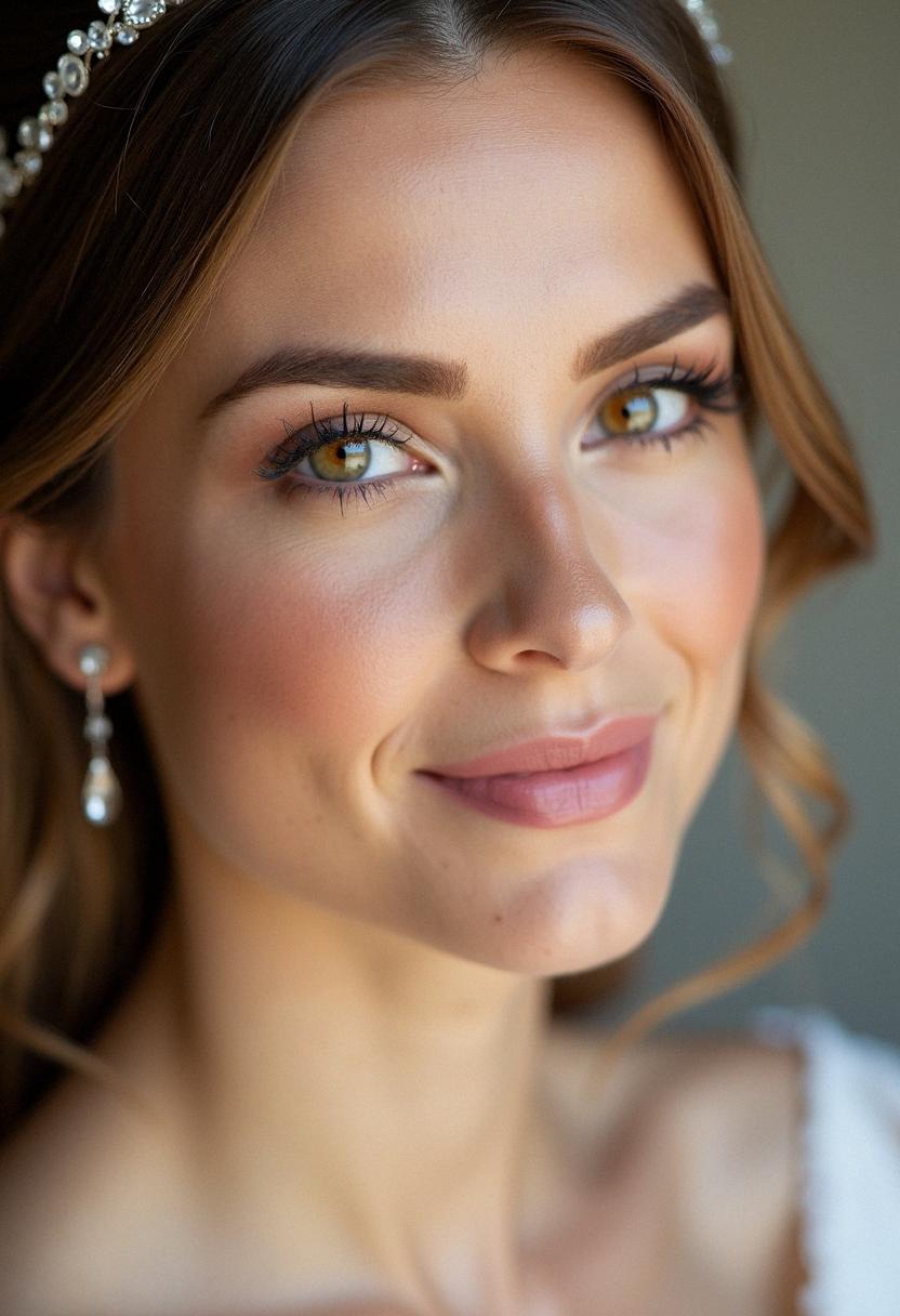 soft bridal makeup hazel eyes