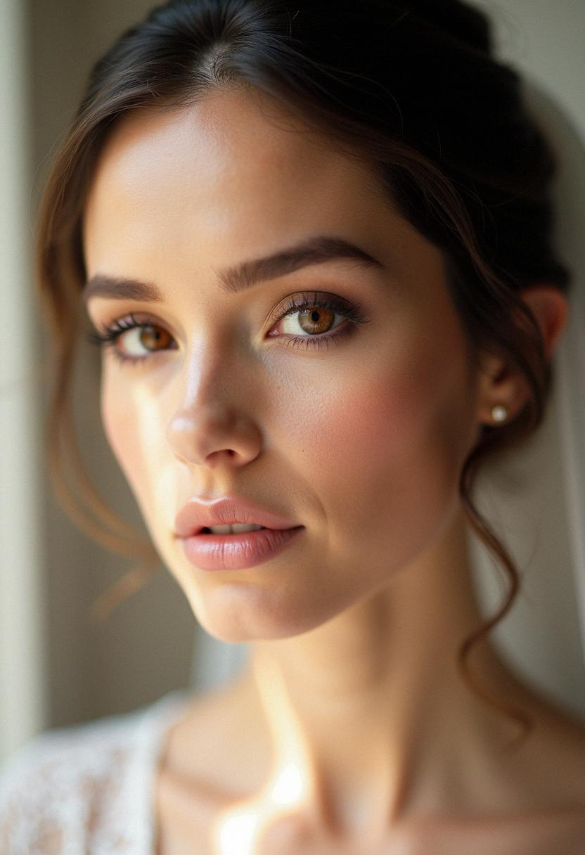 soft bridal makeup hazel eyes