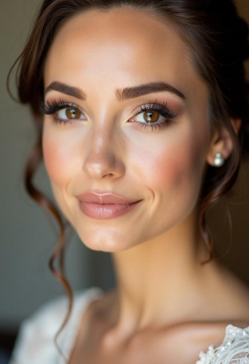 soft bridal makeup hazel eyes
