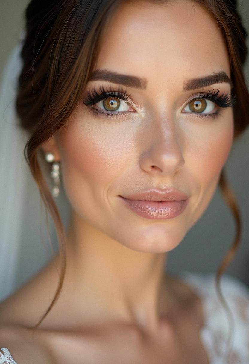 soft bridal makeup hazel eyes