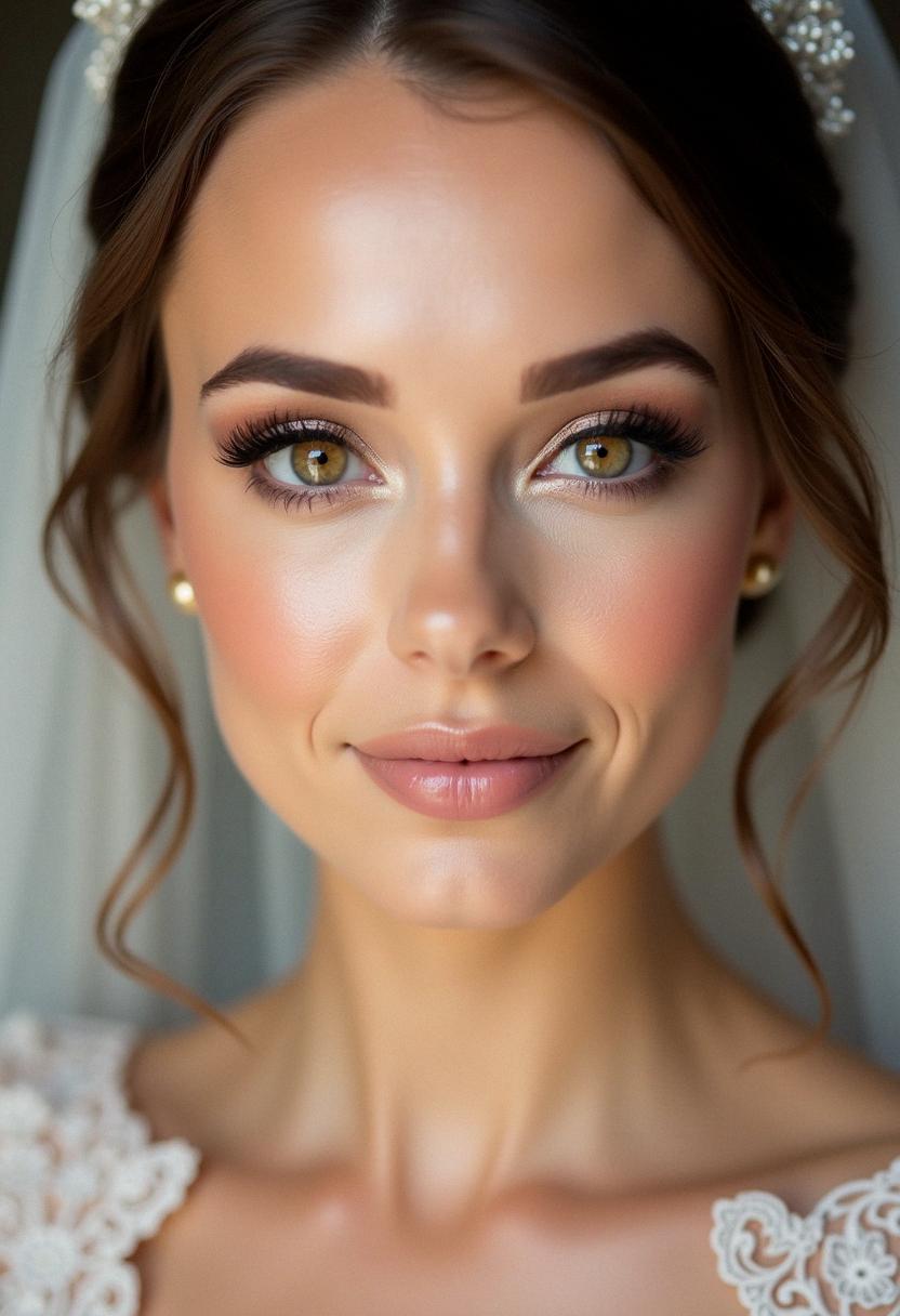 soft bridal makeup hazel eyes