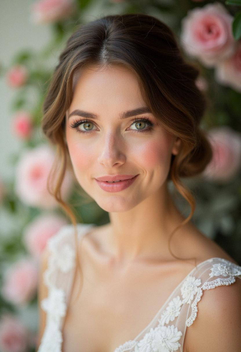 soft bridal makeup hazel eyes
