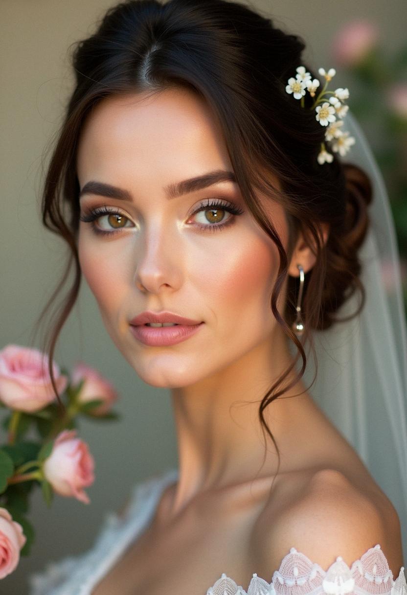 soft bridal makeup hazel eyes