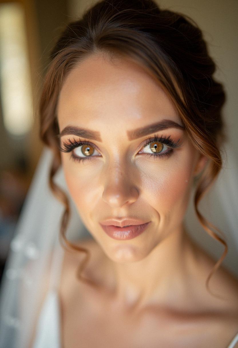 soft bridal makeup hazel eyes