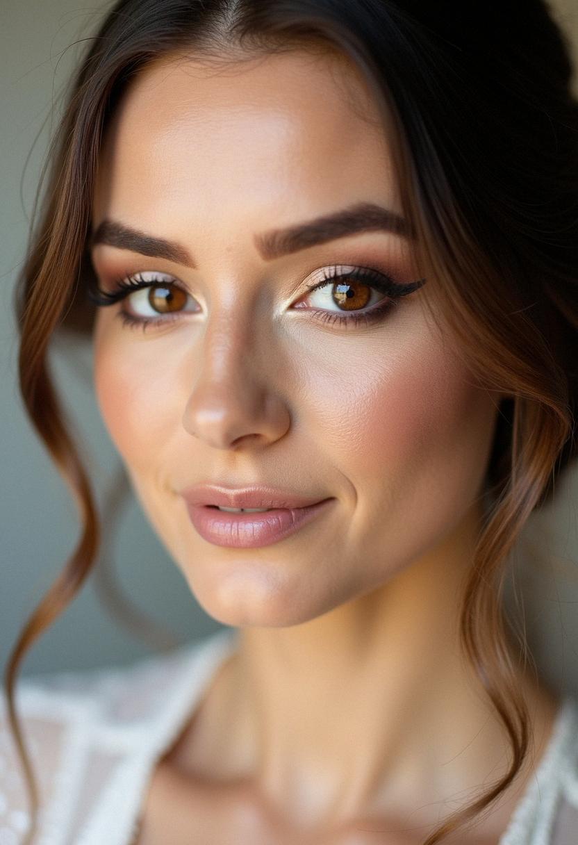 soft bridal makeup hazel eyes