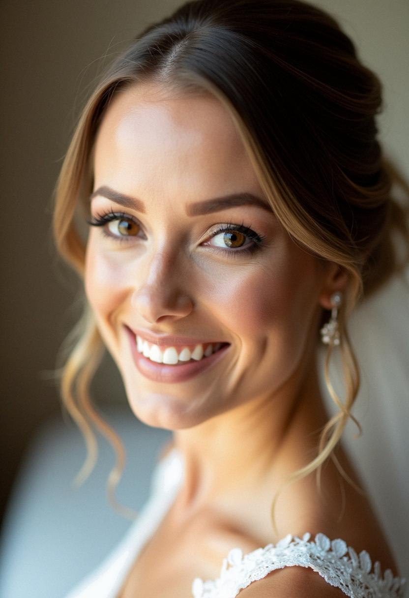 soft bridal makeup hazel eyes