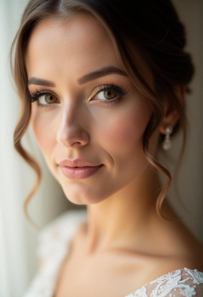 soft bridal makeup hazel eyes