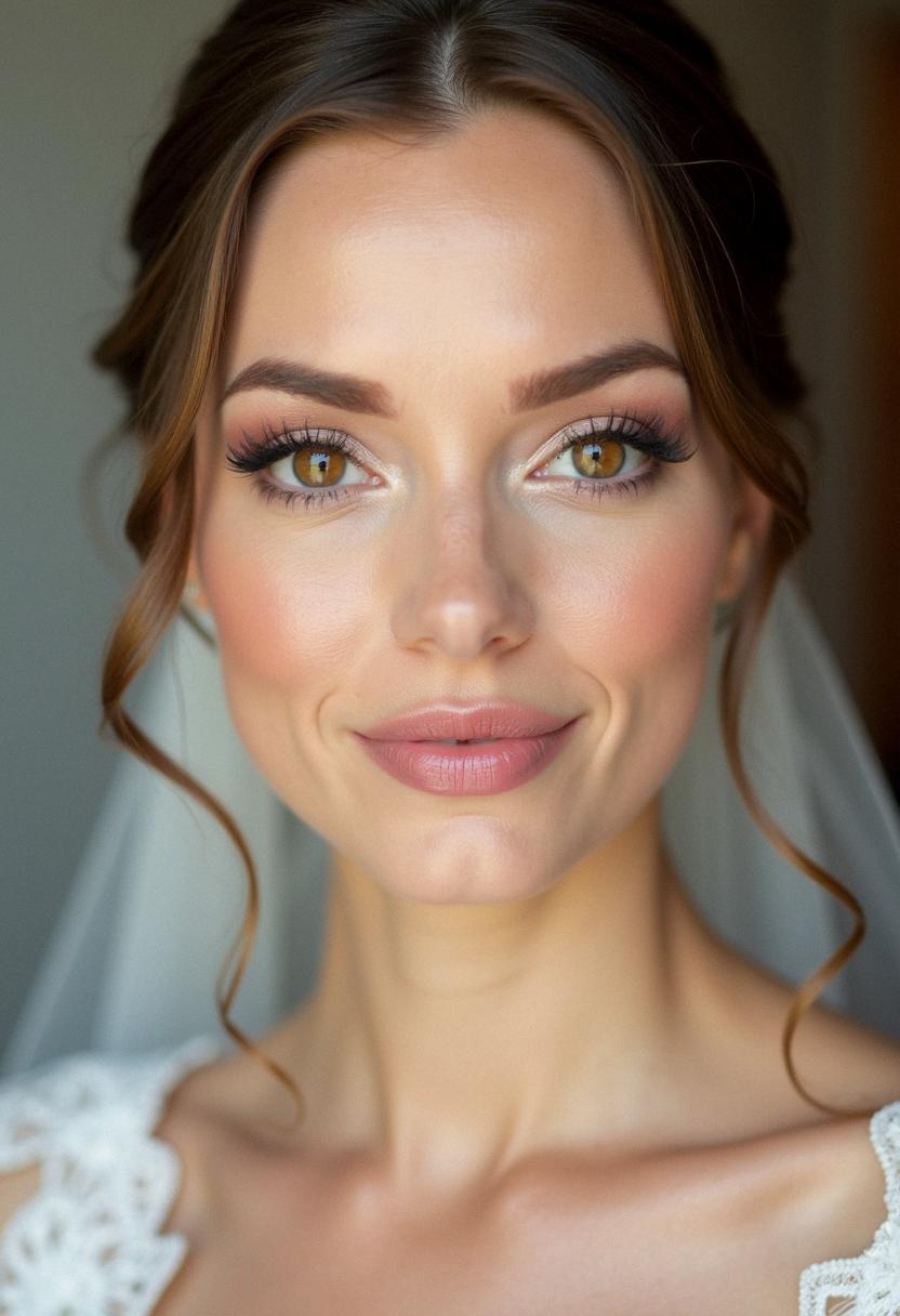 soft bridal makeup hazel eyes