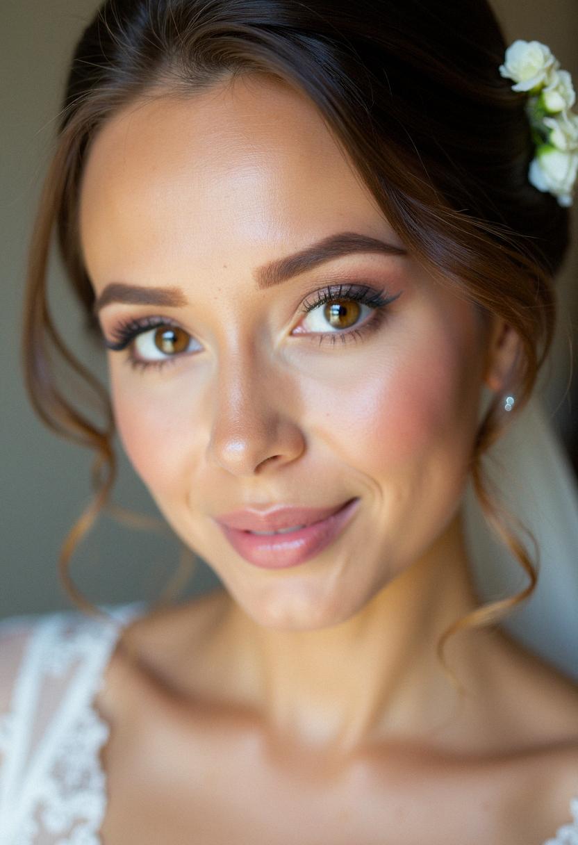 soft bridal makeup hazel eyes