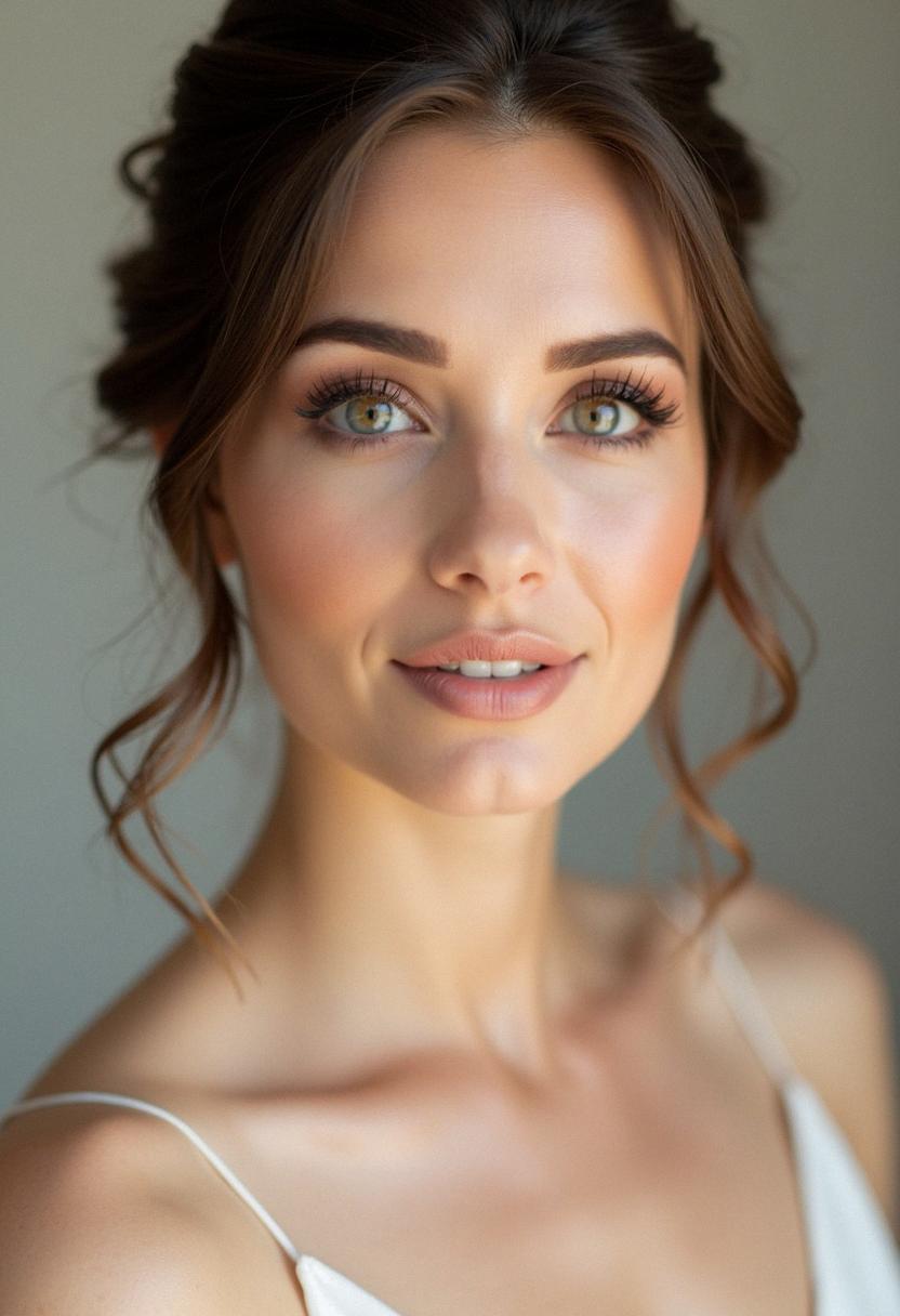 soft bridal makeup hazel eyes