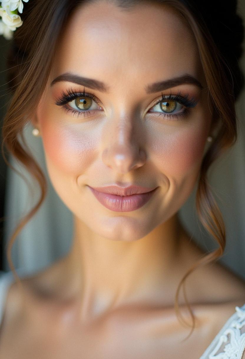 soft bridal makeup hazel eyes