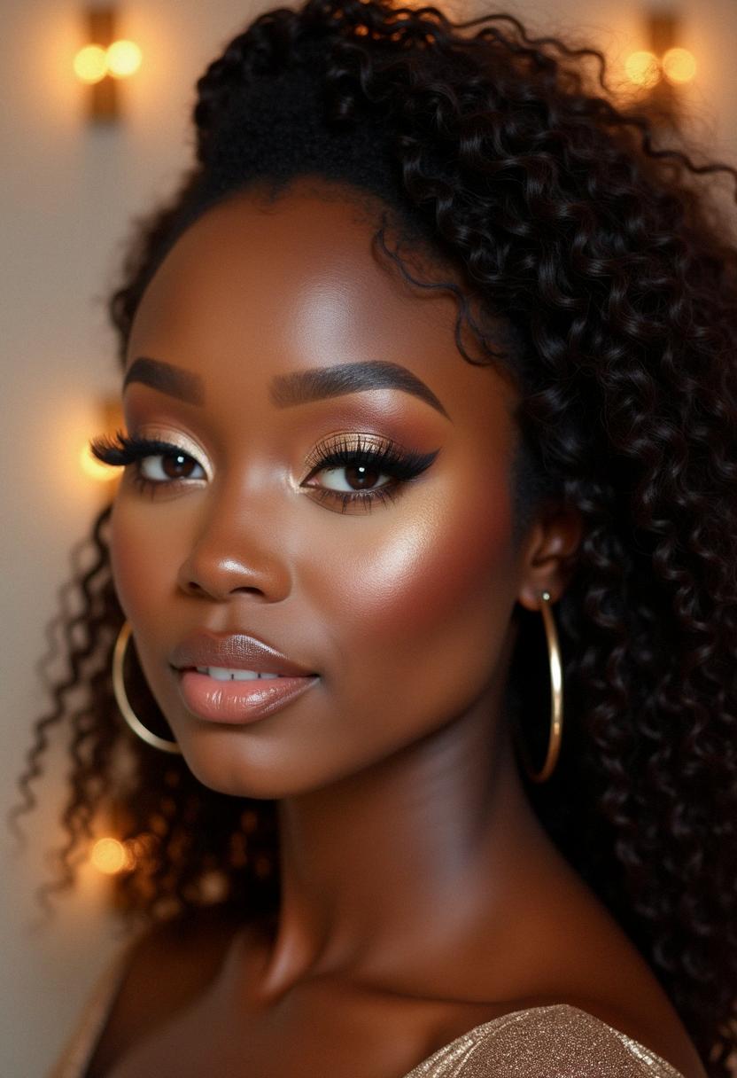 soft glam birthday makeup dark skin