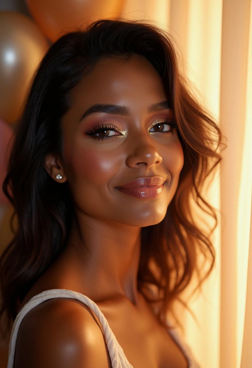 soft glam birthday makeup dark skin