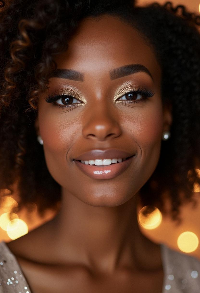 soft glam birthday makeup dark skin