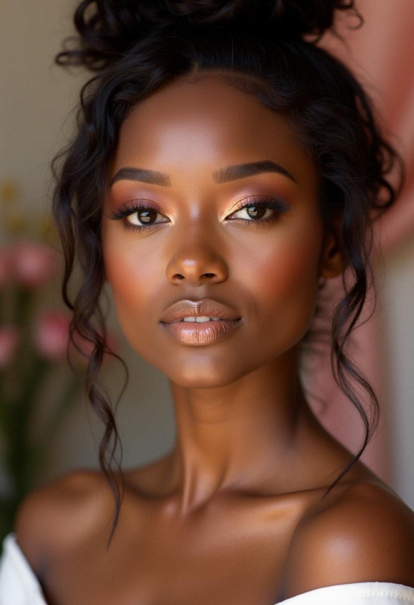 soft glam birthday makeup dark skin