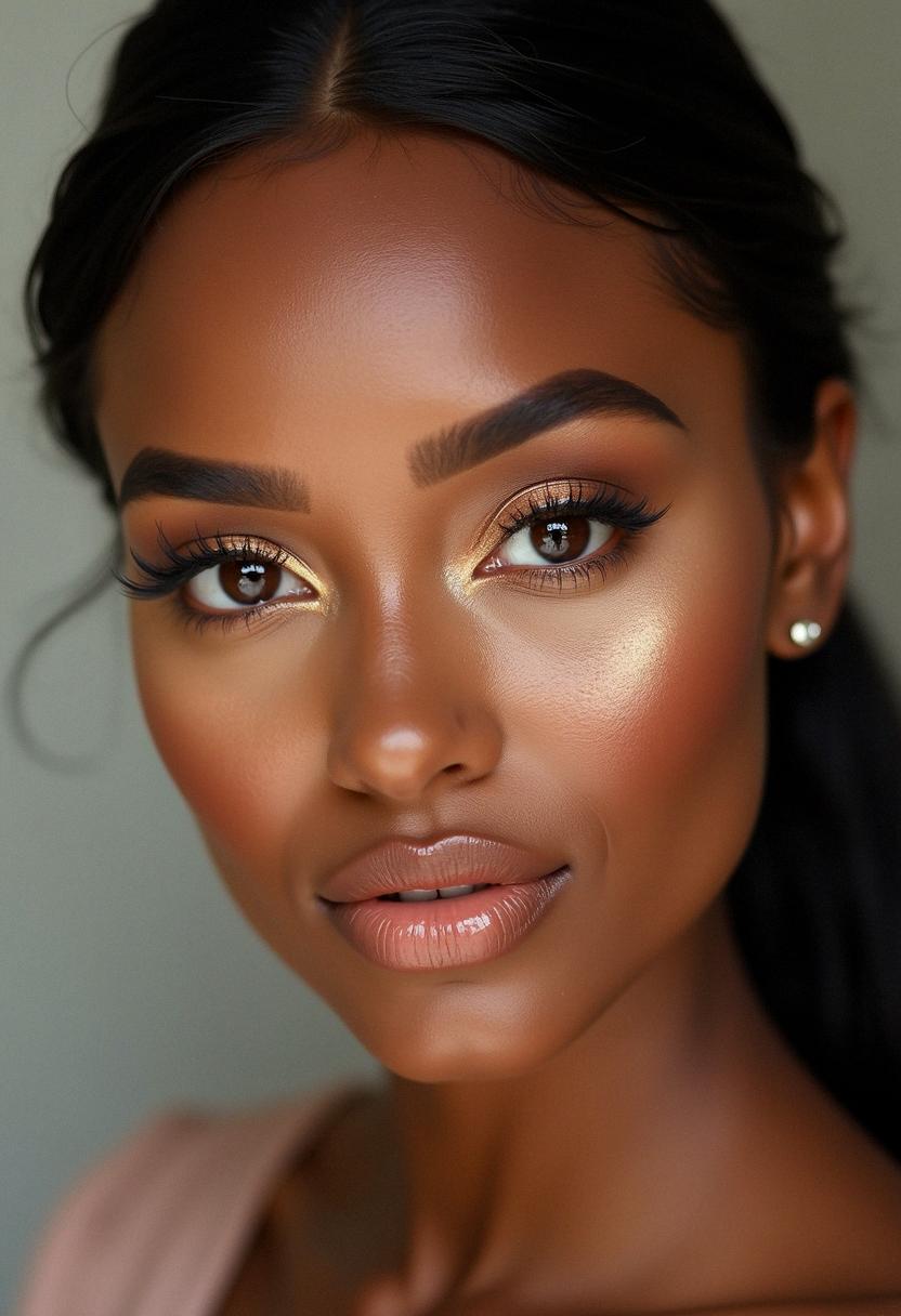 soft glam birthday makeup dark skin