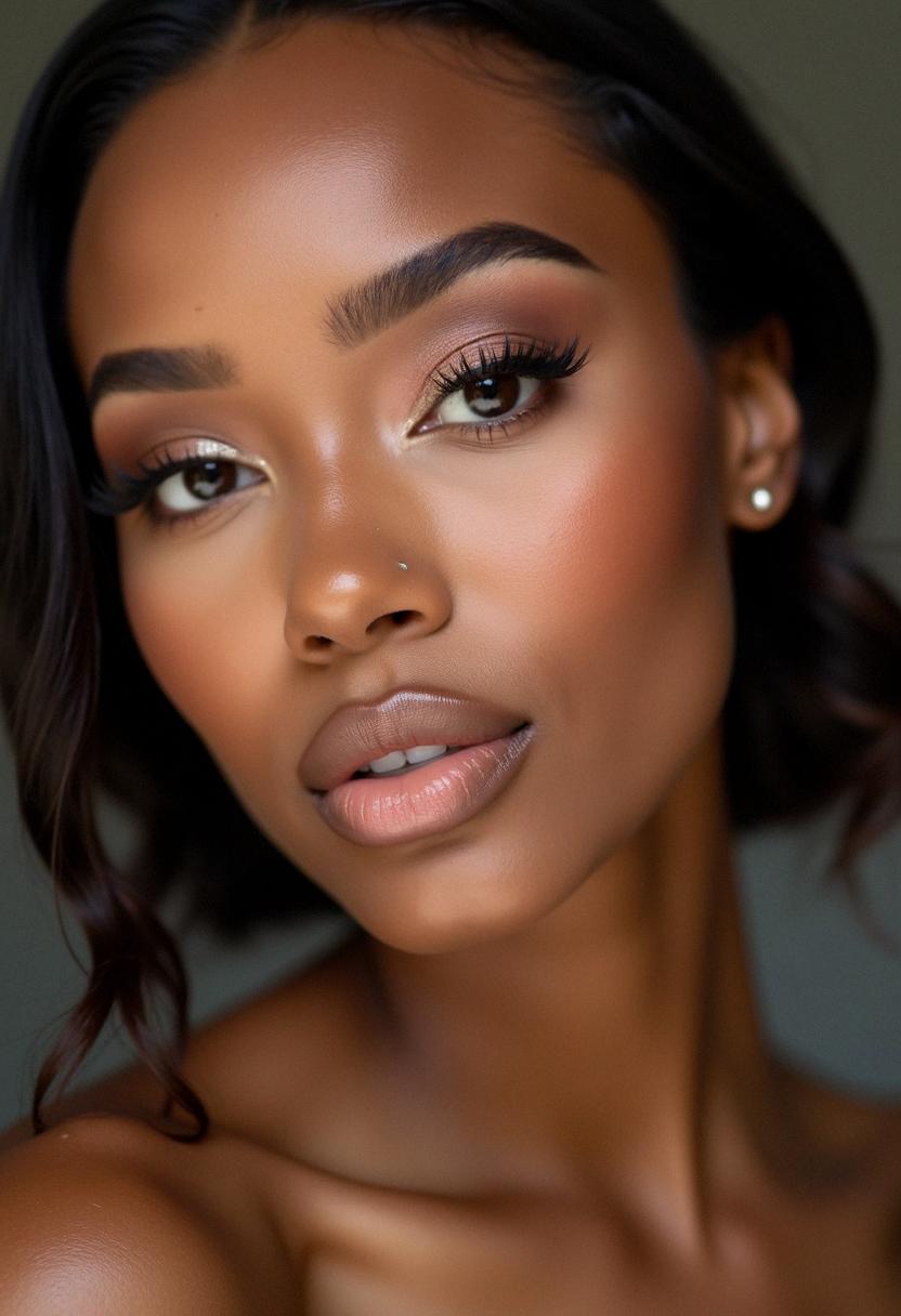 soft glam birthday makeup dark skin